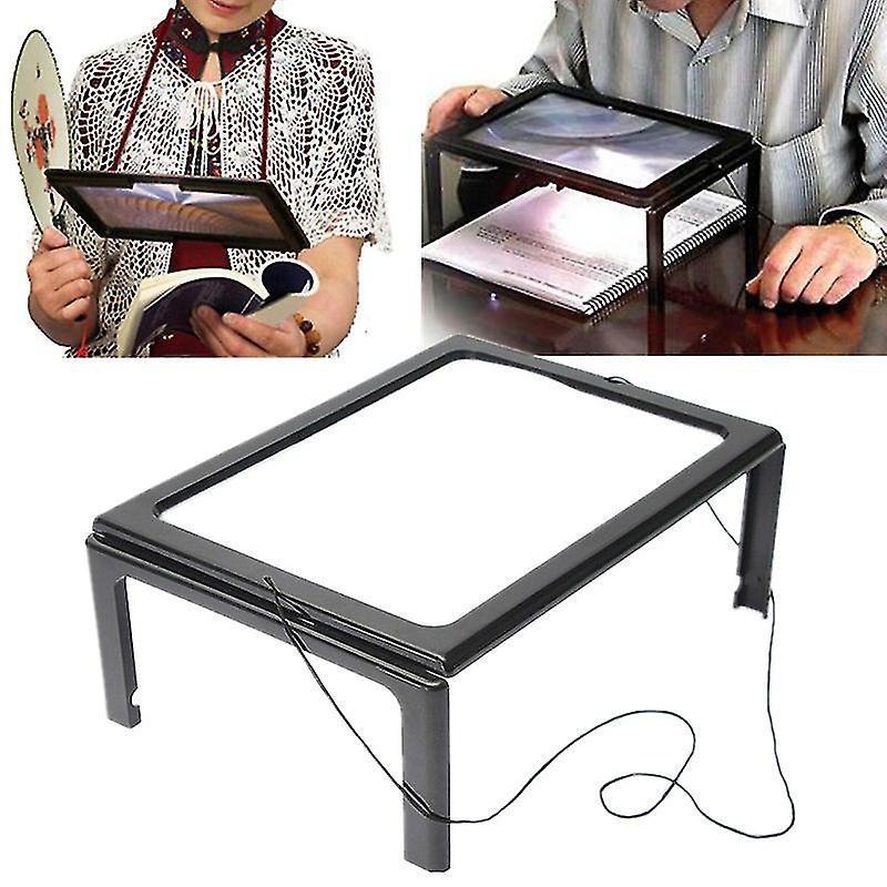 Rectangular Magnifier Large Rectangular Full Page Magnifier 2.5 LED Illuminated Magnifier