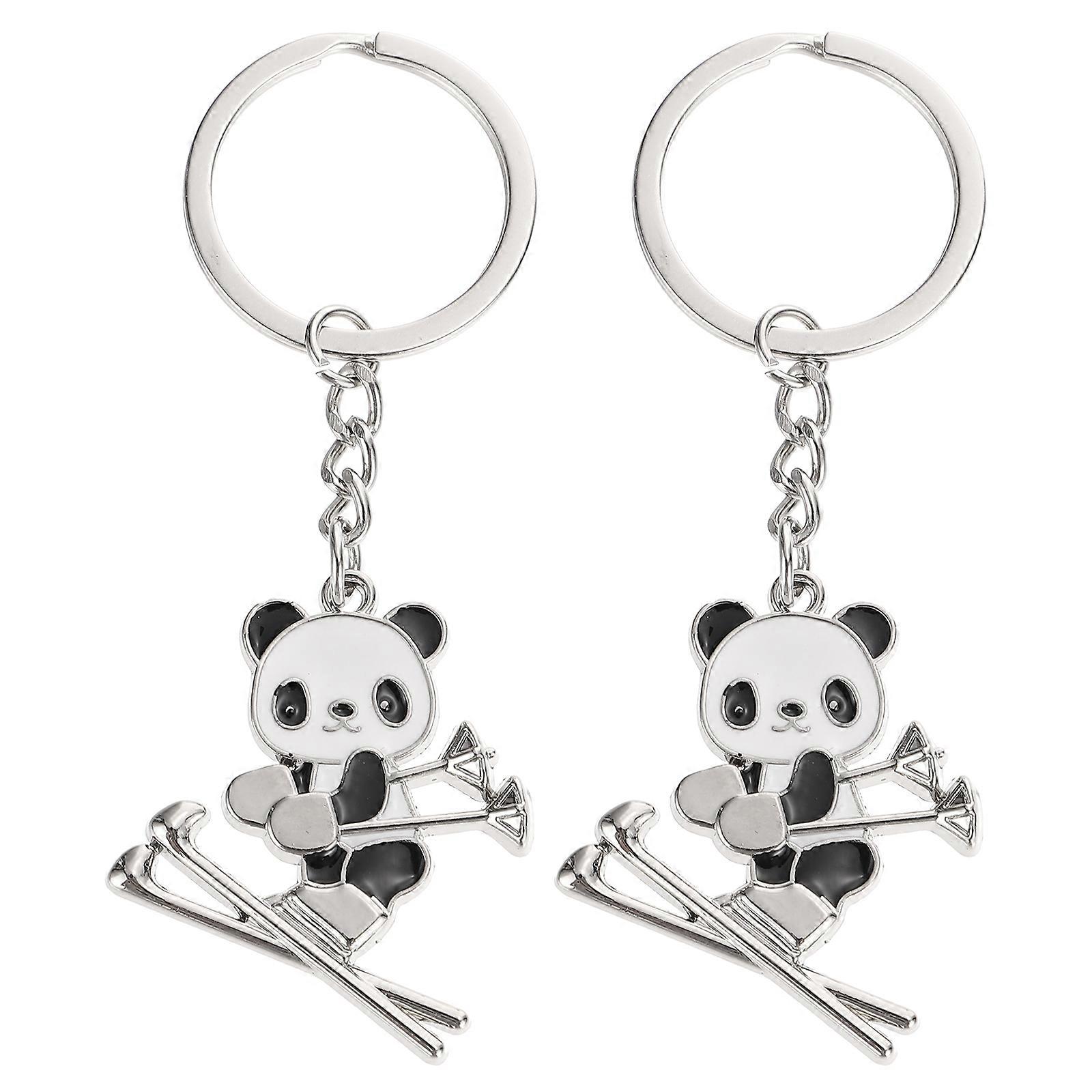 Cartoon Key Chain Panda Key Chain for Backpack Decor 4Pcs Pack