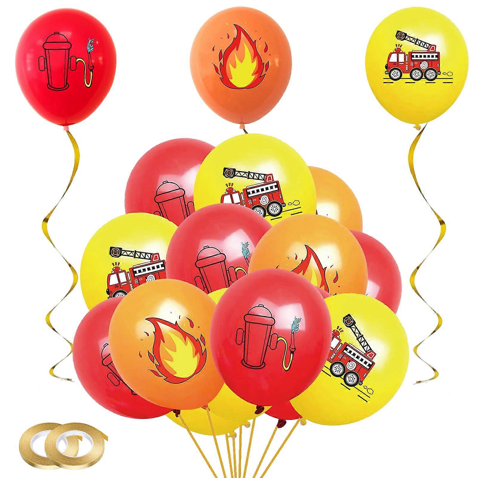 Realistic Fire Engine Balloons, Firefighter Birthday Decor