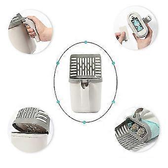 Efficient Cat Litter Scoop with Integrated Trash Bag Dispenser - Deep Cleaning Pet Litter Box Tool