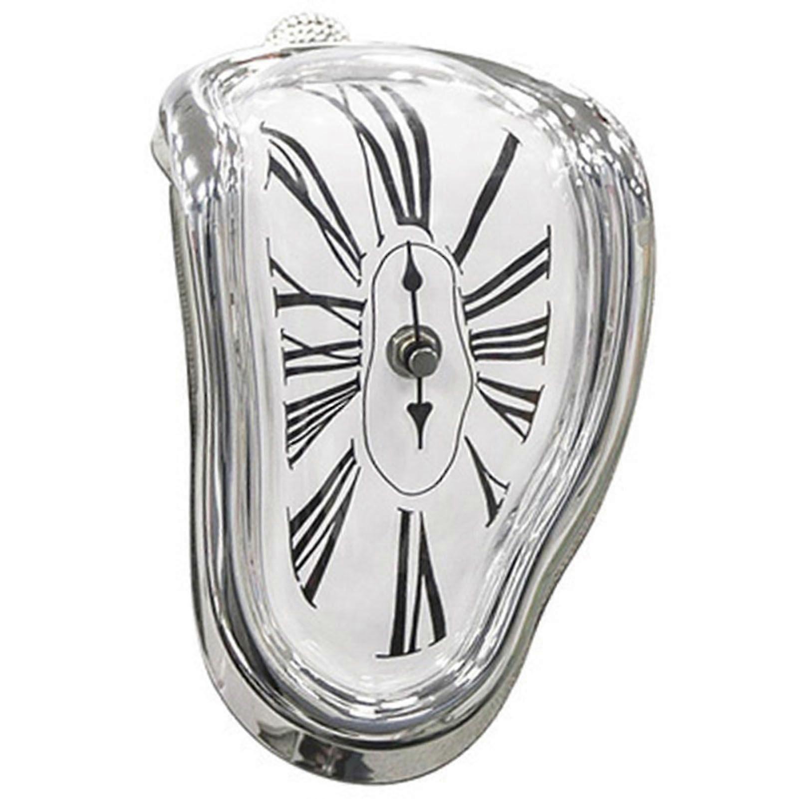 Retro Melting Desk Clock Silver