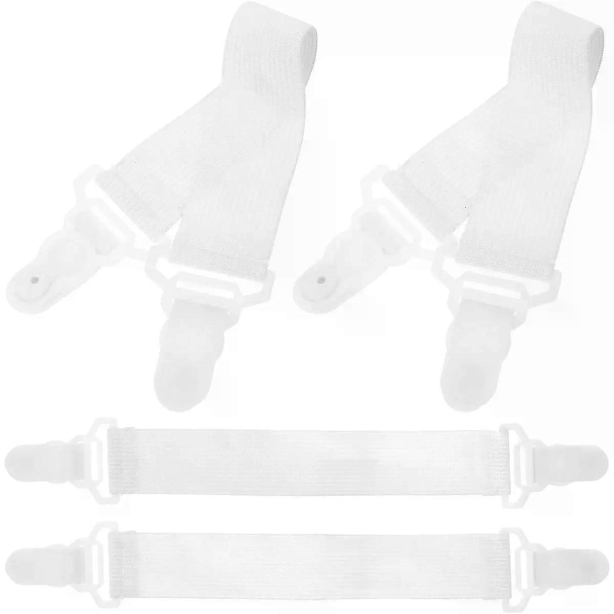 Sheet Straps Four Pack with Plastic Clips and Rubber Hooks