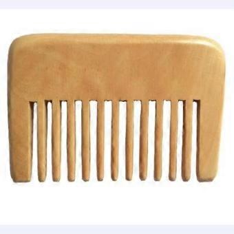 Wide Tooth Sandalwood Hair Pick Comb for Curly and Thick Hair, Smooth Detangling, Ergonomic Grip
