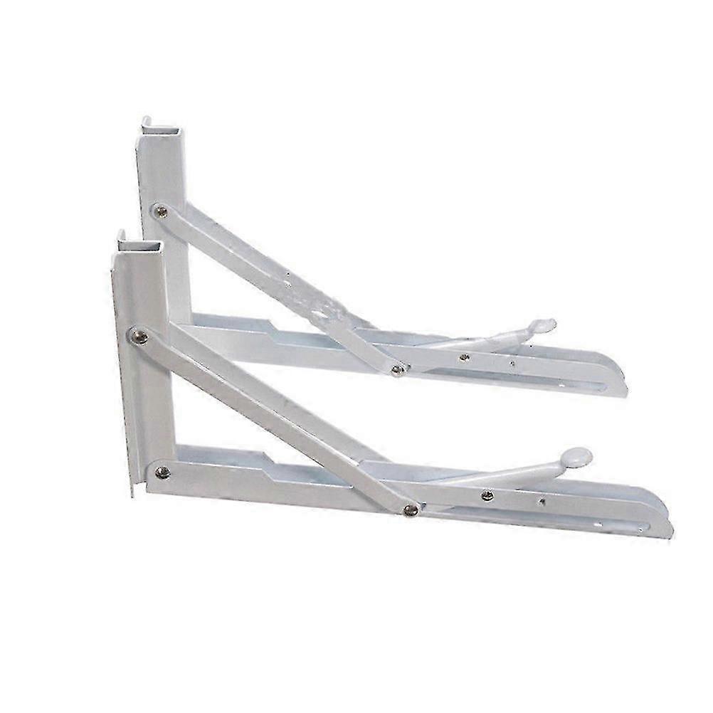 2 Pcs Wall Mounted Triangle Shelf Bracket Folding Support Spring Loaded-bj