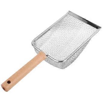 Stainless Steel Litter Scoop With Wooden Handle