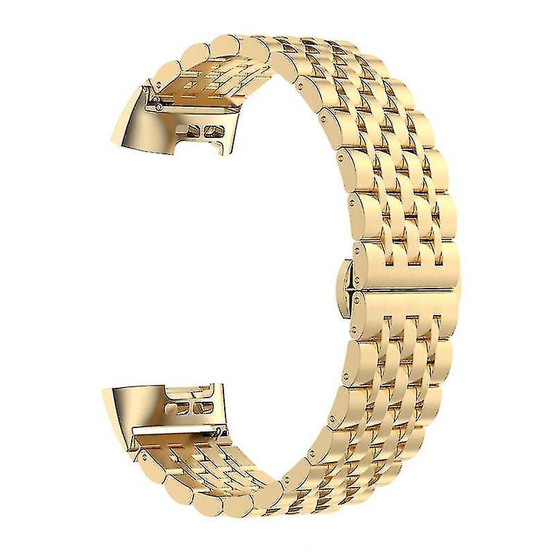 Stainless Steel Bracelet Compatible With Fitbit Charge 3(gold)
