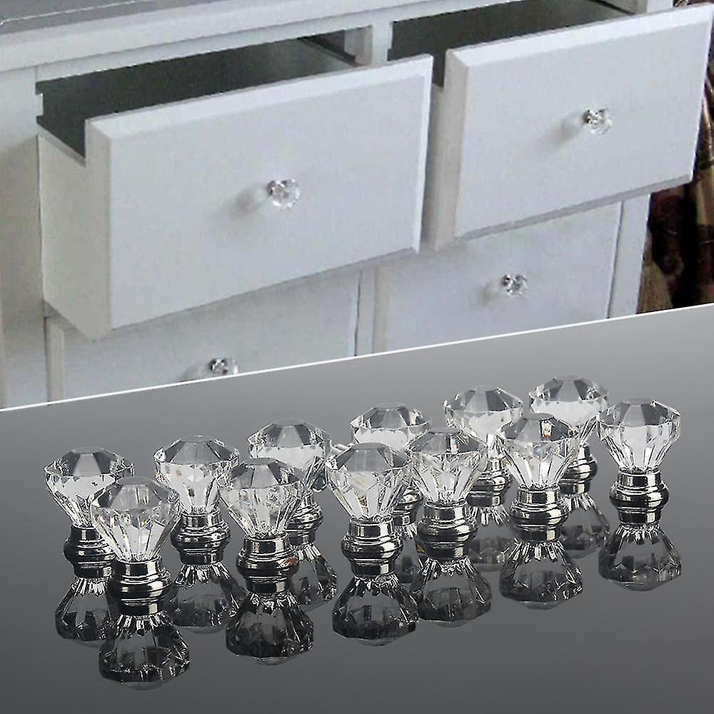 Clear Acrylic Diamond Shape Knob Cupboard Drawer Pull Handle Knobs Knobs