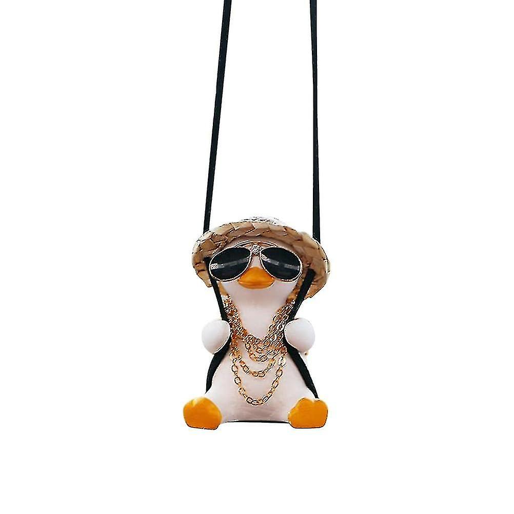 Swinging Duck Car Hanging Ornament | Cute Anime Swing Duck Car Mirror Cute Car Rearview Mirror Pendant Swing Duck