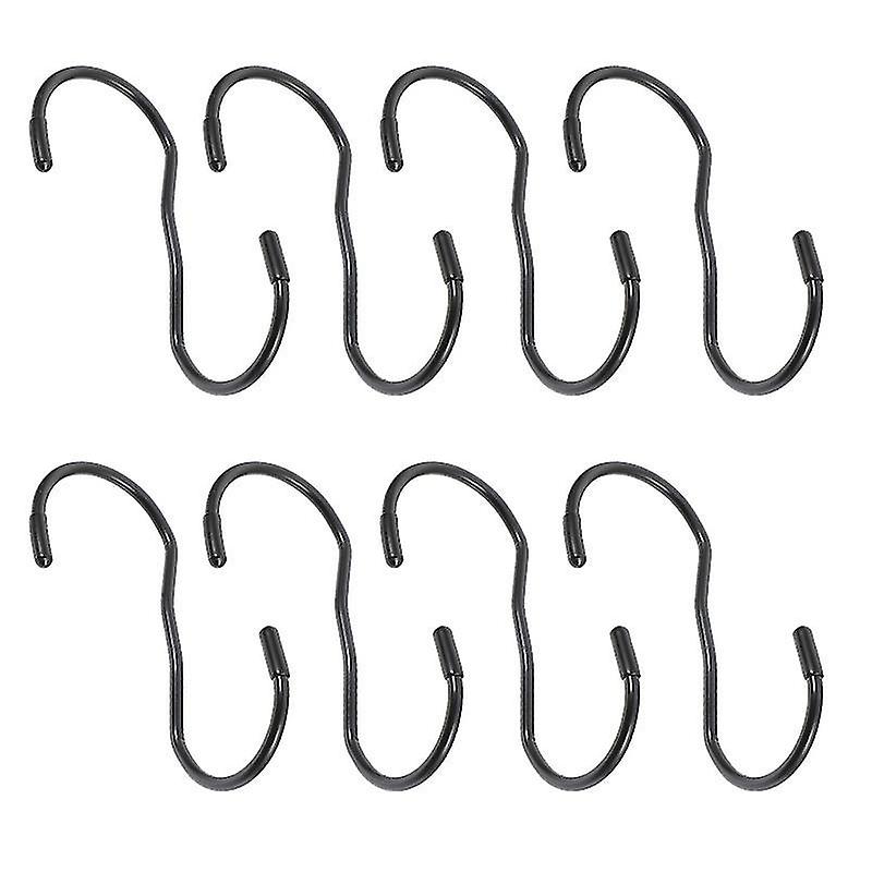 12X5.5cm Black Robe Hooks 8pcs Iron S Hooks Solid Hooks S Shaped Hooks S Hanging Hooks For Clothes B