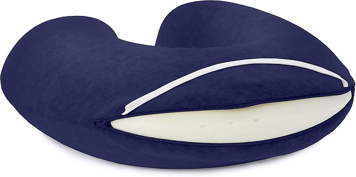 Basics Memory Foam Neck Pillow, Navy