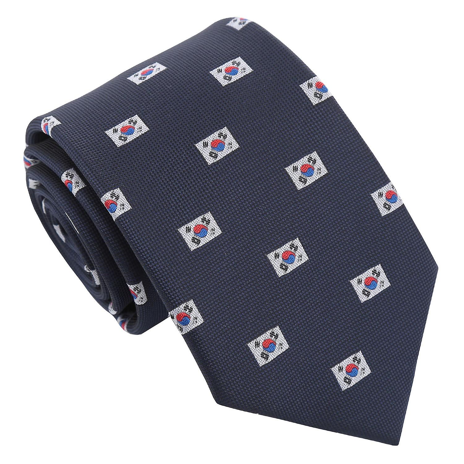 Navy Blue South Korean Flag Tie
