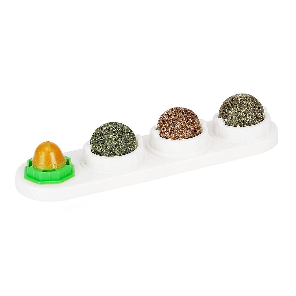 Catnips Wall Treat Edible Chew Toy Teeth Cleaning Licks Ball Set for Kitten