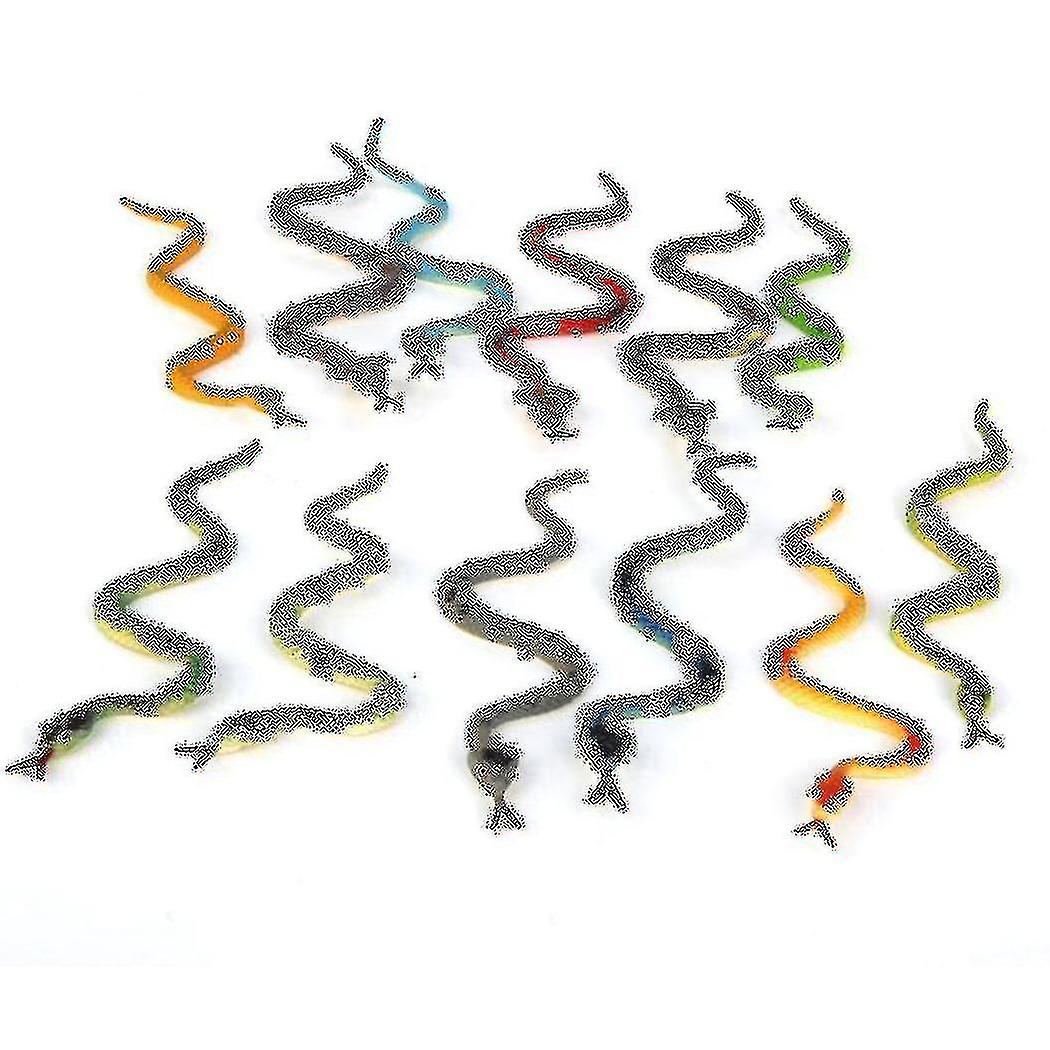 Plastic Reptile Animal Snake Model Toy 12pcs Multicolour