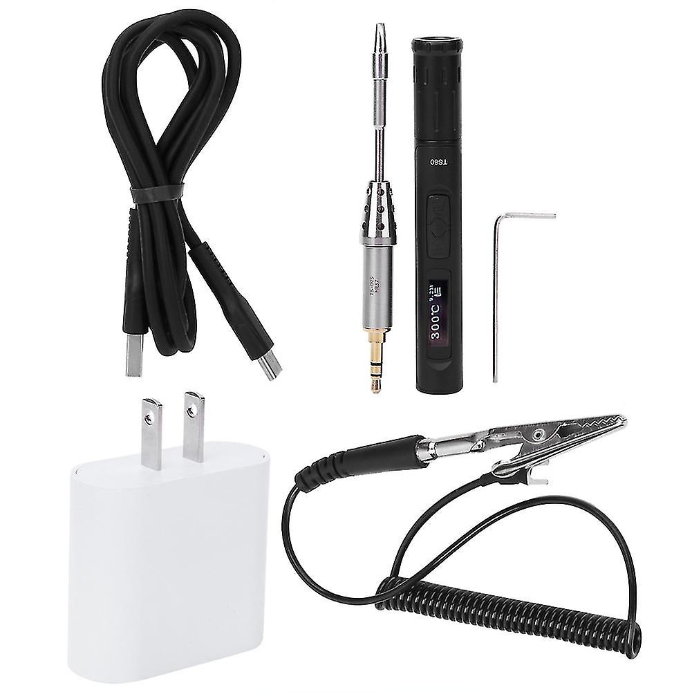 Intelligent Electric Soldering Iron Oled Display Mini Typec Interface 9v/2a Ac100~240v
