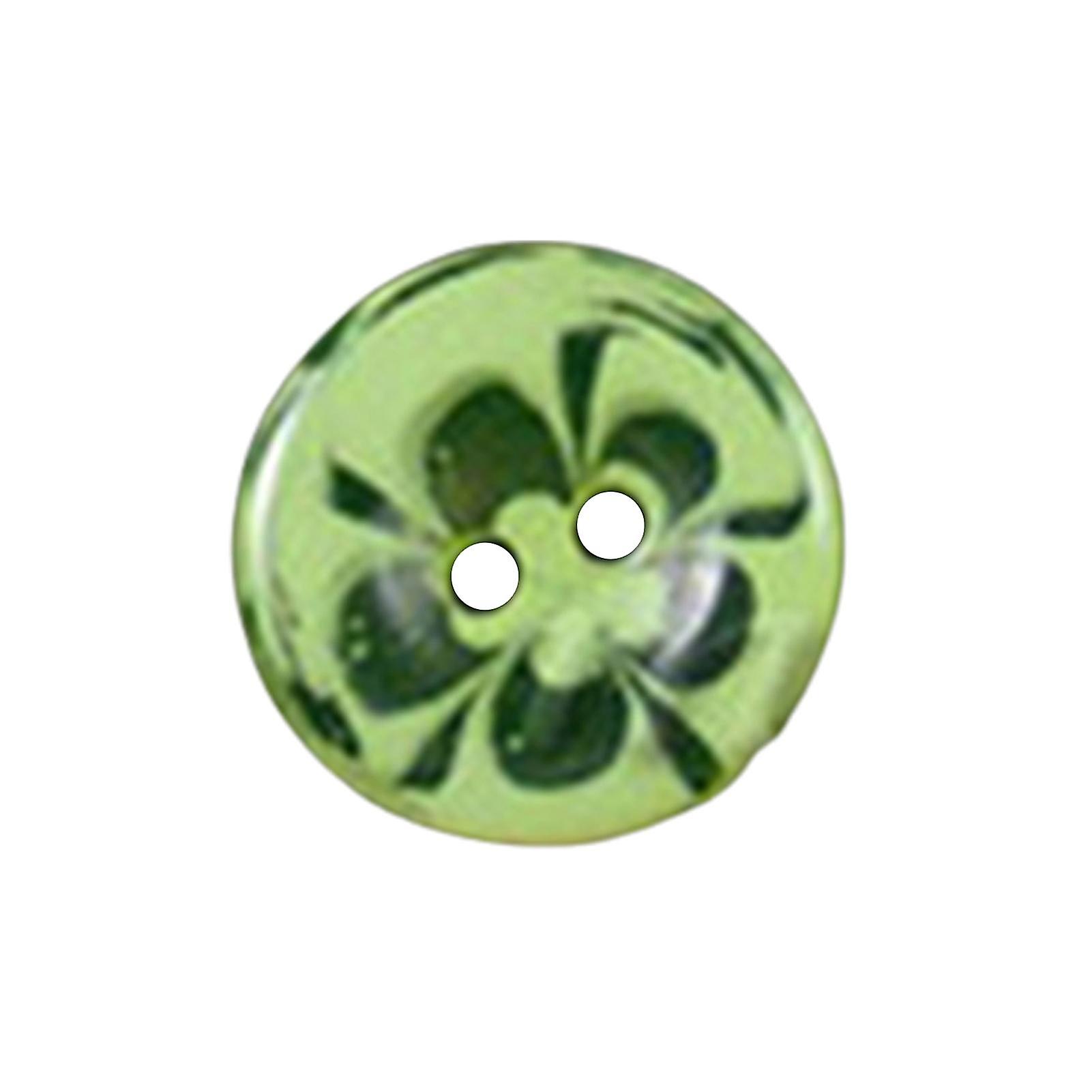 100pcs 14mm Button Mixed Color Flower Resin 2 Holes Scrapbooking Mini Round Buttons For Crafting