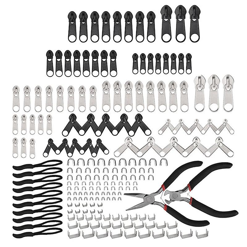 Zipper Repair Kit Zipper Replacement Pull Rescue With Zipper Install Pliers Tool &amp, Extension Pulls Luggage