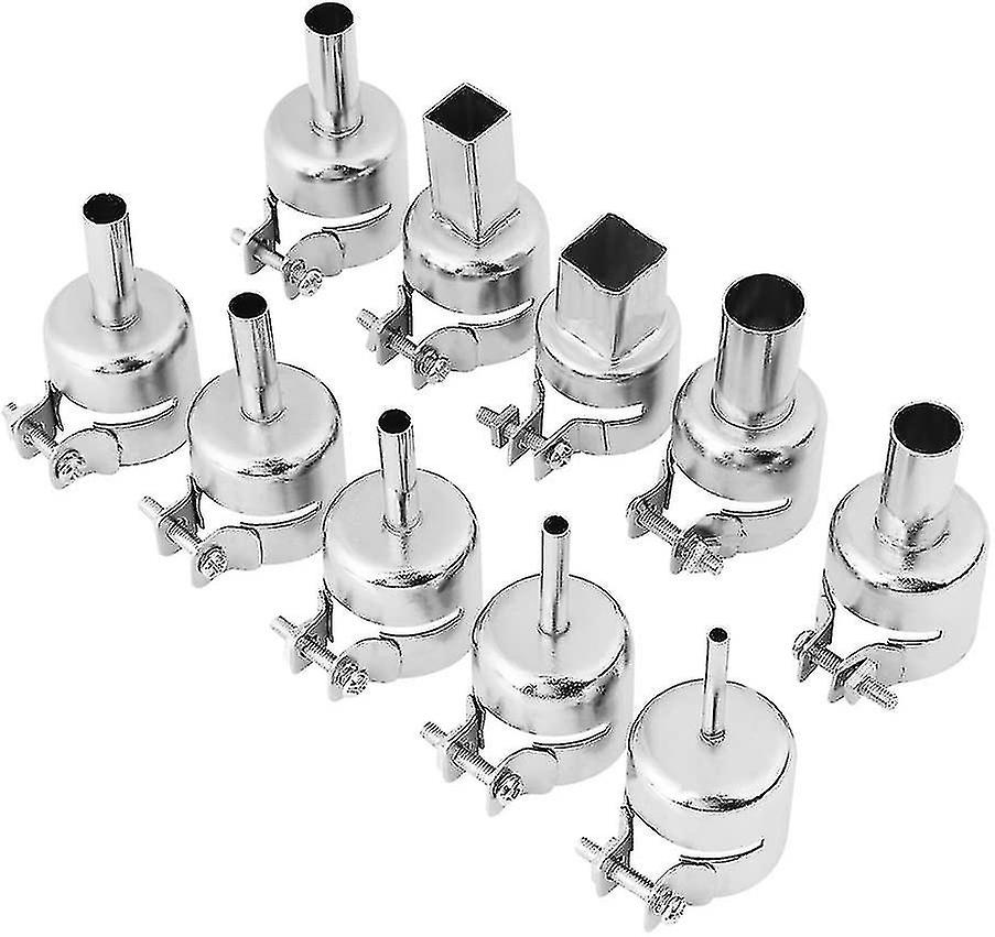 10pcs Stainless Steel Round/square Welding Nozzles Kit For 850 850a 852 852d 852d + Hot Air Solderin