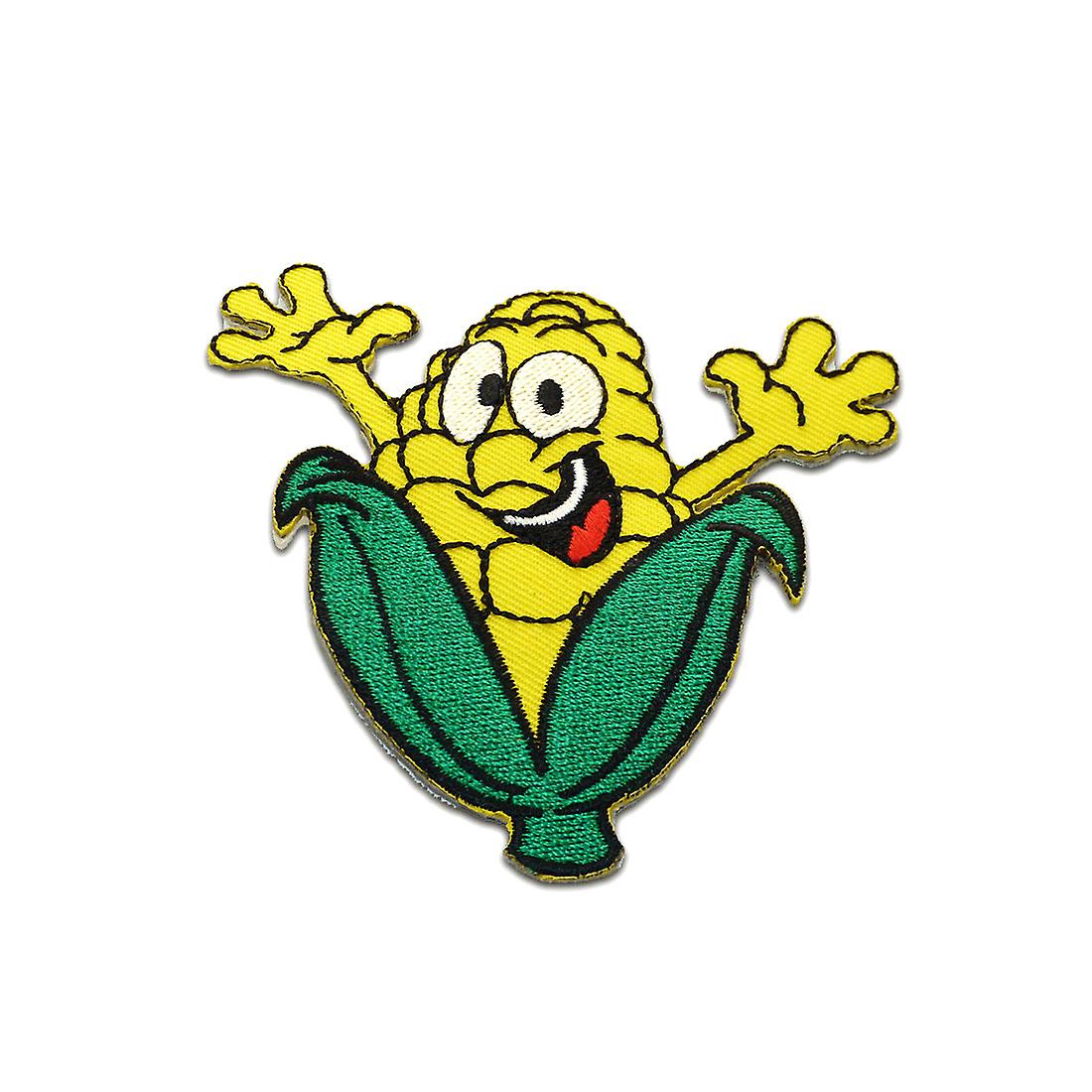 Patch / iron-on patch - Corn on the cob laughs fruit – yellow – 8,3x8cm - patch