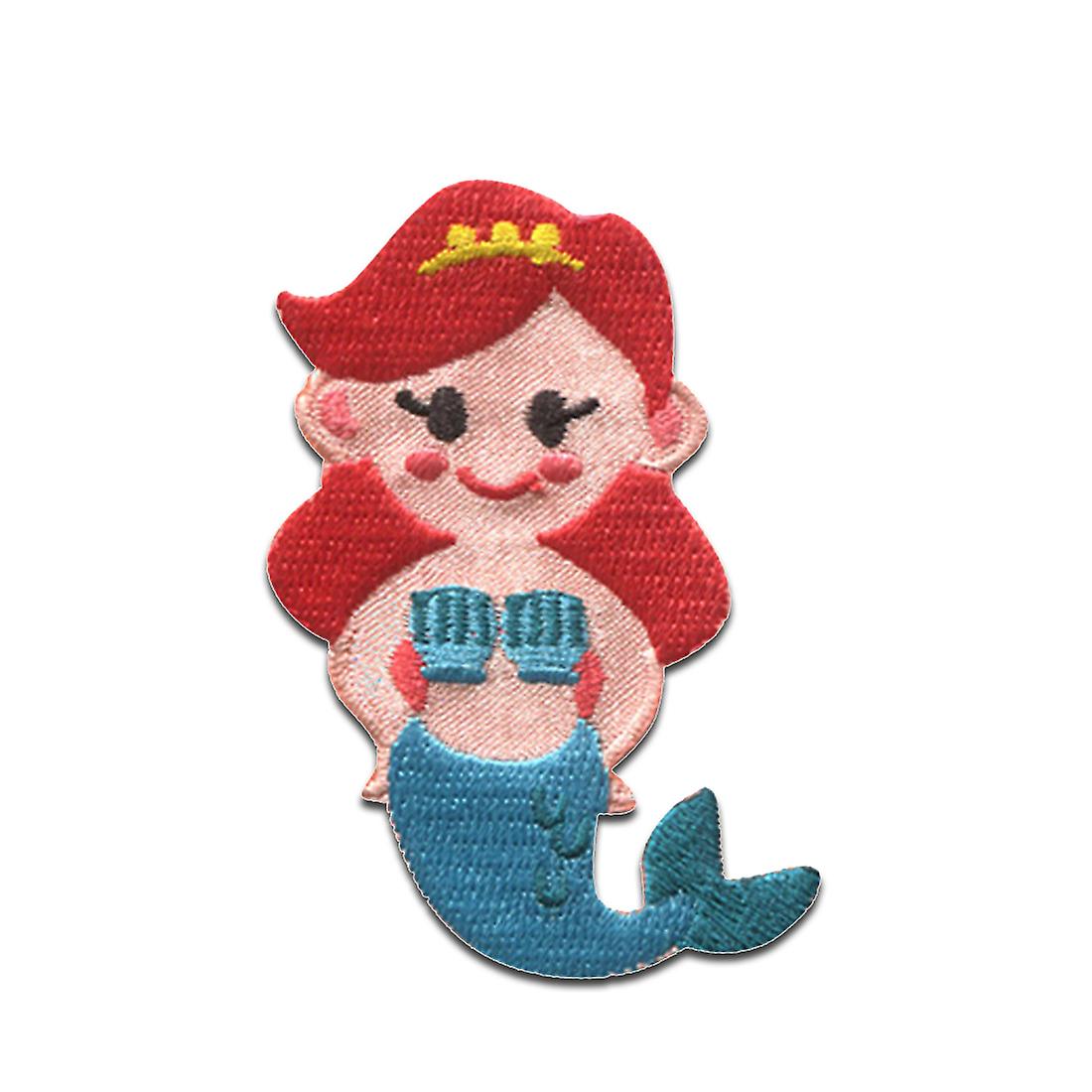 Patch / Iron-on Patch - Mermaid Redhead Skull Beach - Iron On Patches