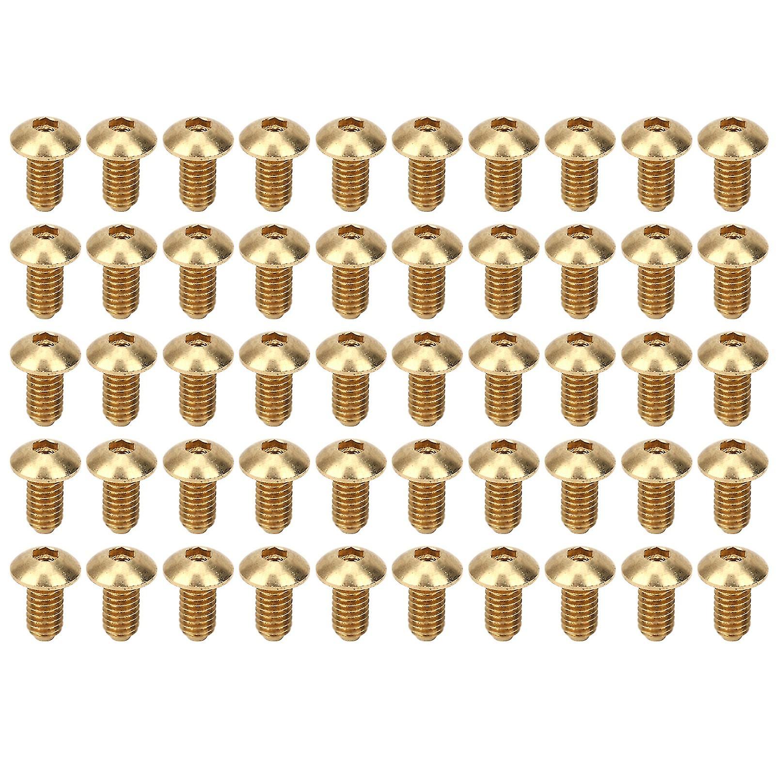 50Pcs Hex Socket Screws Half Round Head Pure Copper Hardware Accessories FastenersM4 x 8 mm