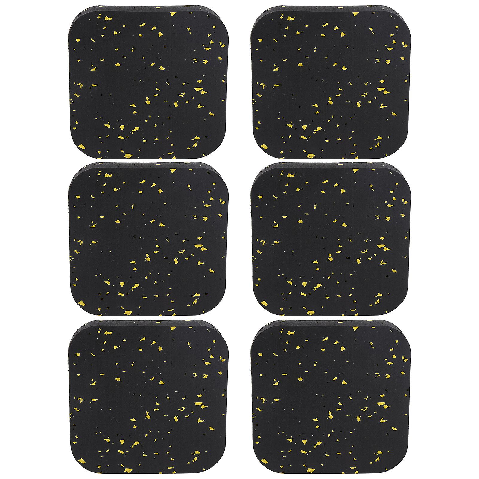6PCS Rubber Treadmill Mat 10x10x1cm Sound Insulation Cushion