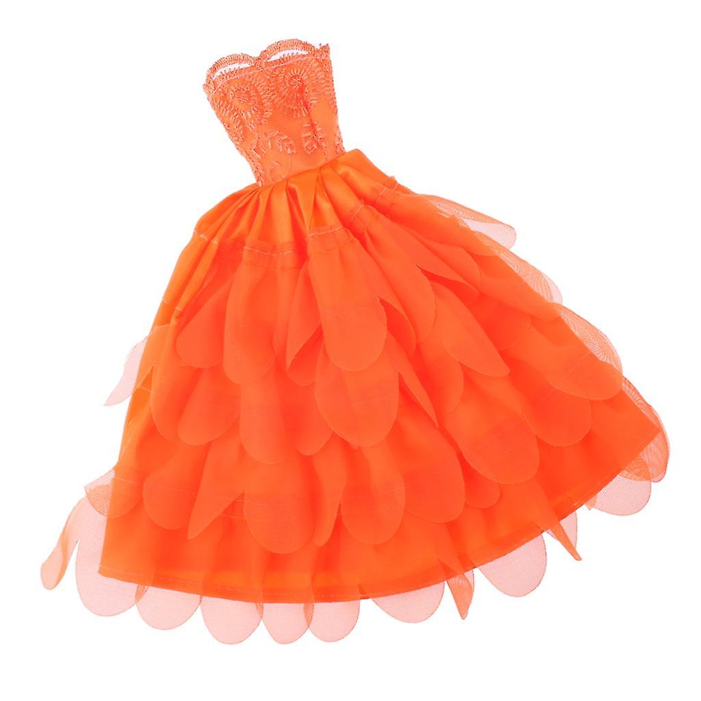 Robe de soirée de mode pour vêtements de poupée Robe multicouches orange