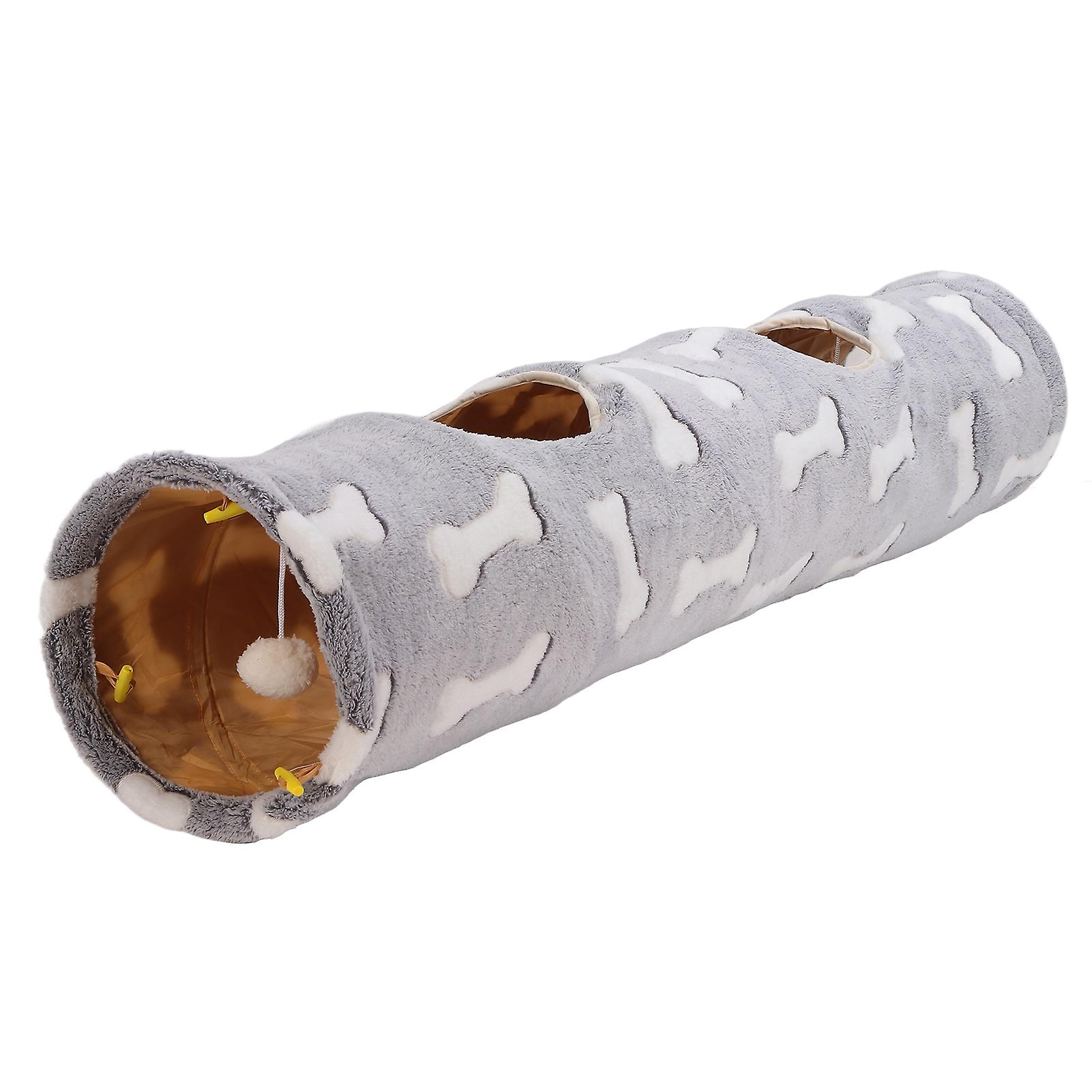 Collapsible, Scratch-Resistant Plush Tunnel for Cats, Rabbits, and Puppies