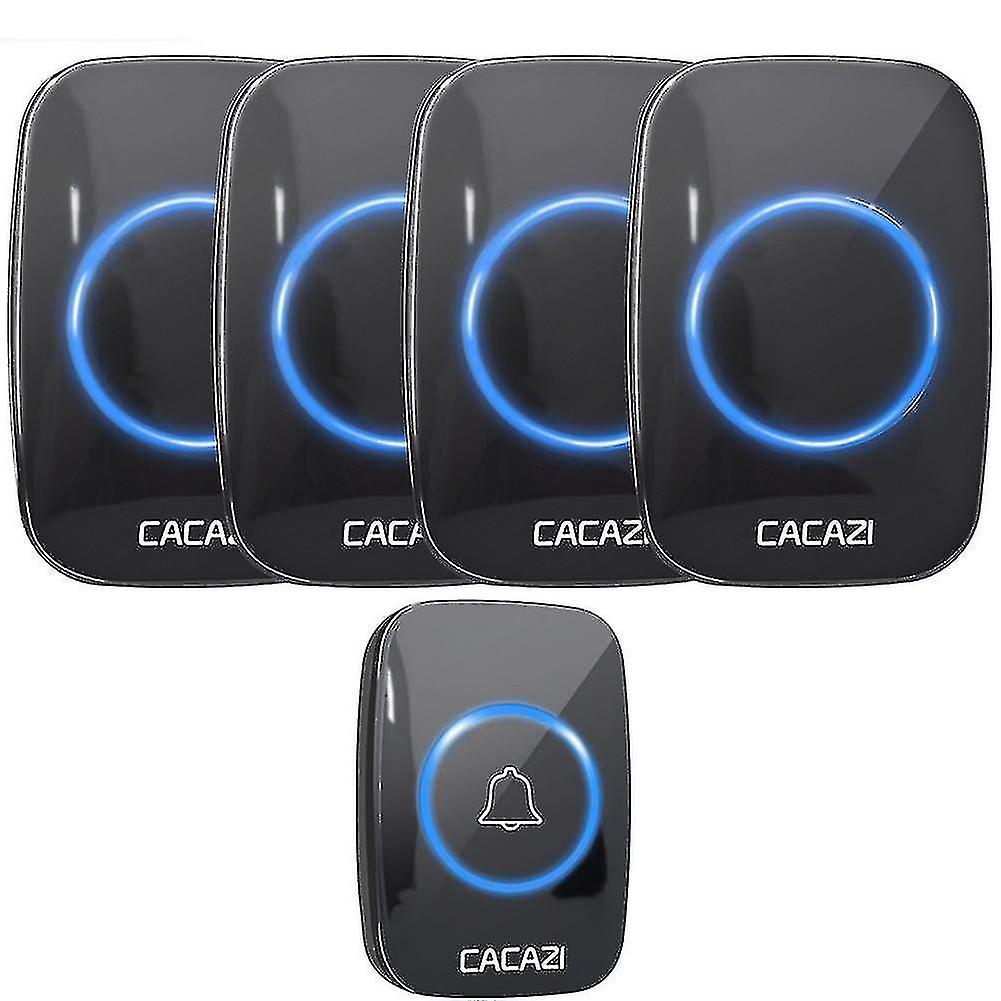 Cacazi Sonnette sans fil étanche 300m Remote Eu Plug Smart Door Bell Chime Batterie