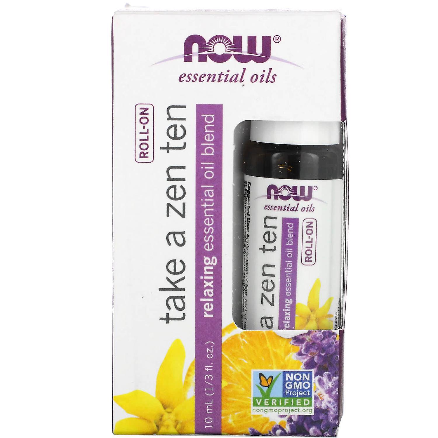 NOW Foods, Essential Oils, Take a Zen Ten Roll On, 1/3 fl oz (10 ml)