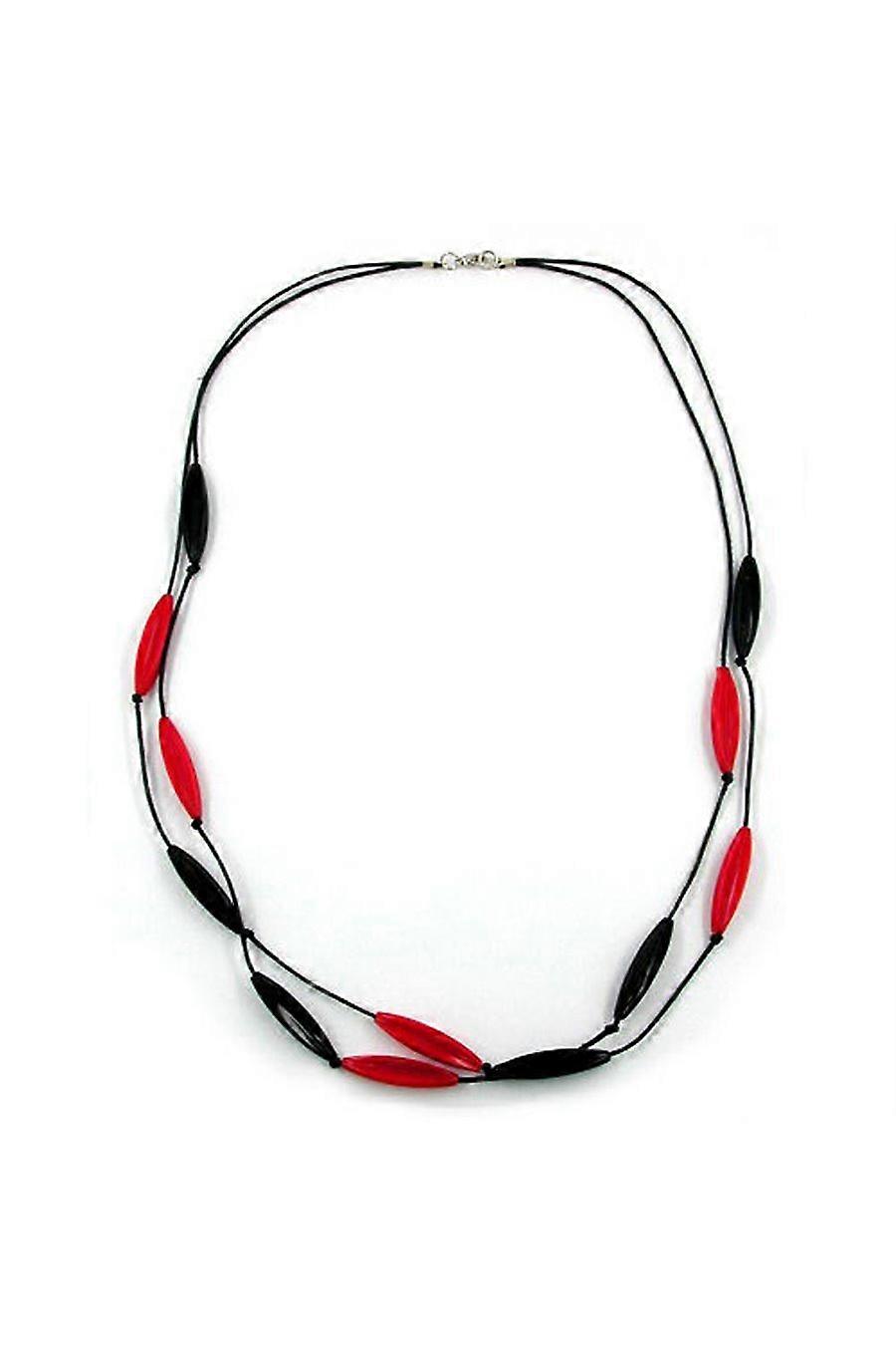 Necklace Olive Shaped With Grooves 60cm - Gl00500