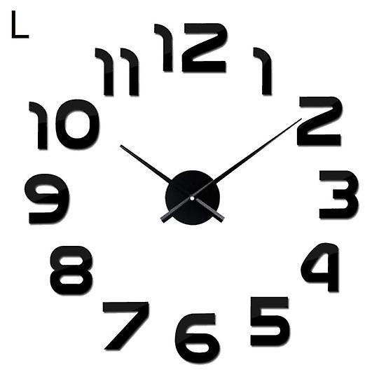 Modern DIY Acrylic Mirror Surface Wall Sticker Quartz Clock Living