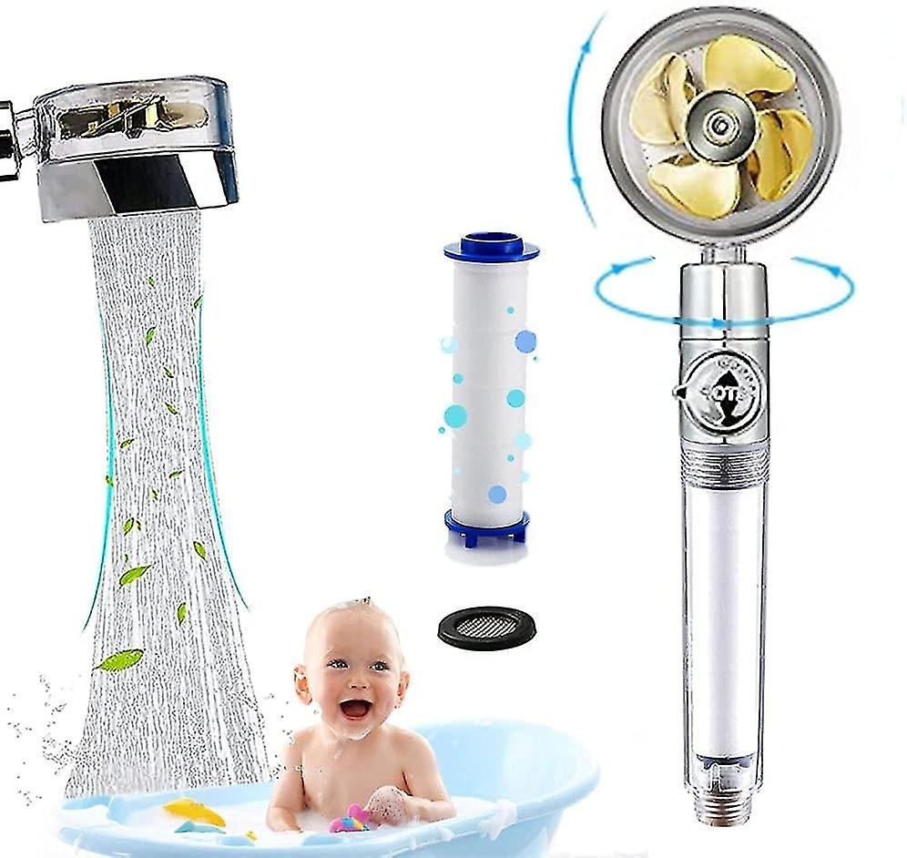 high pressure hand shower head 360 ° propeller shower head water saving shower head with filter and