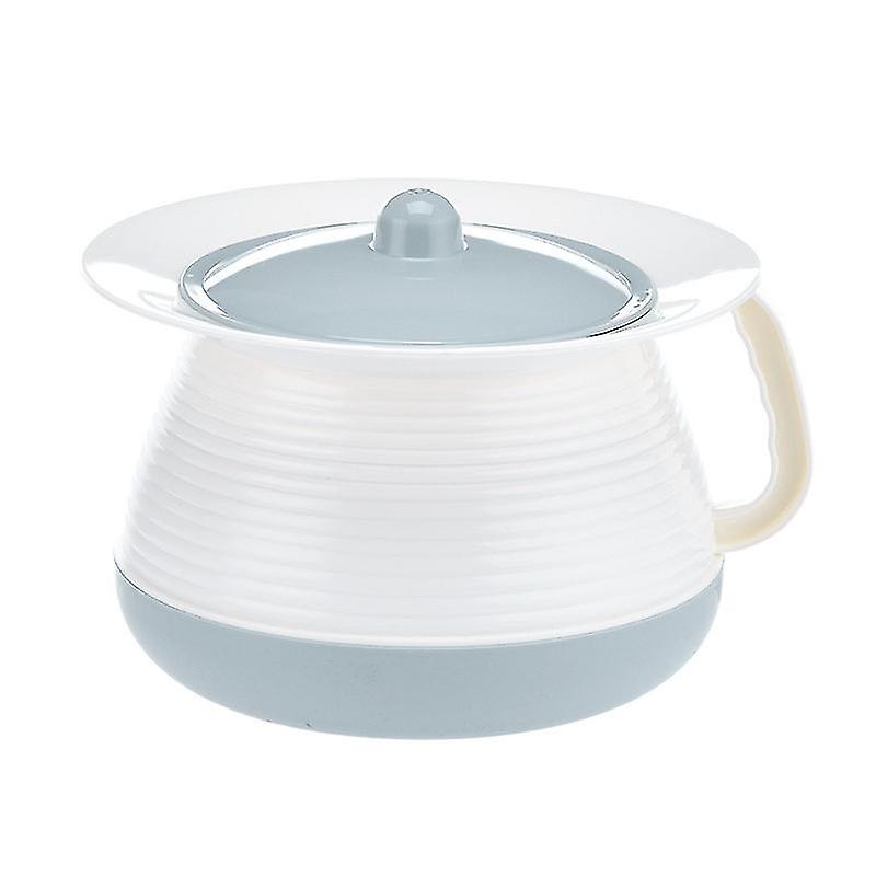 1pc Plastic Elder Chamber Pot Household Spittoon Simple Spittoon With Lid Handle（blue）