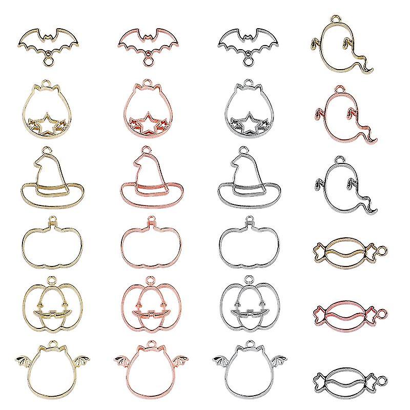 24pcs Alloy Pendant Frame For Halloween Decorations
