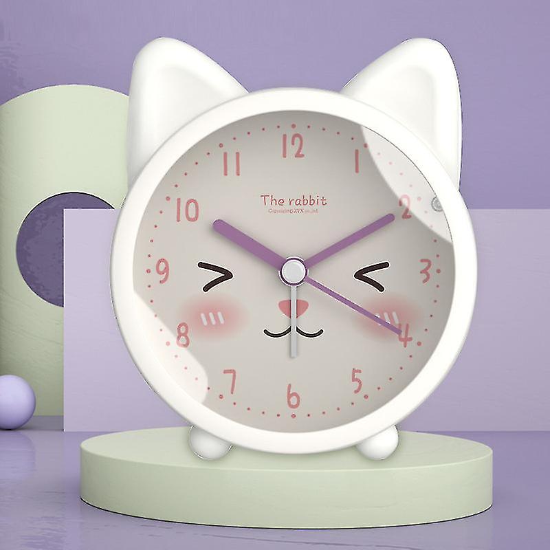 Kids Cute Cat Printed Alarm Clock Digital Clock With Night Light