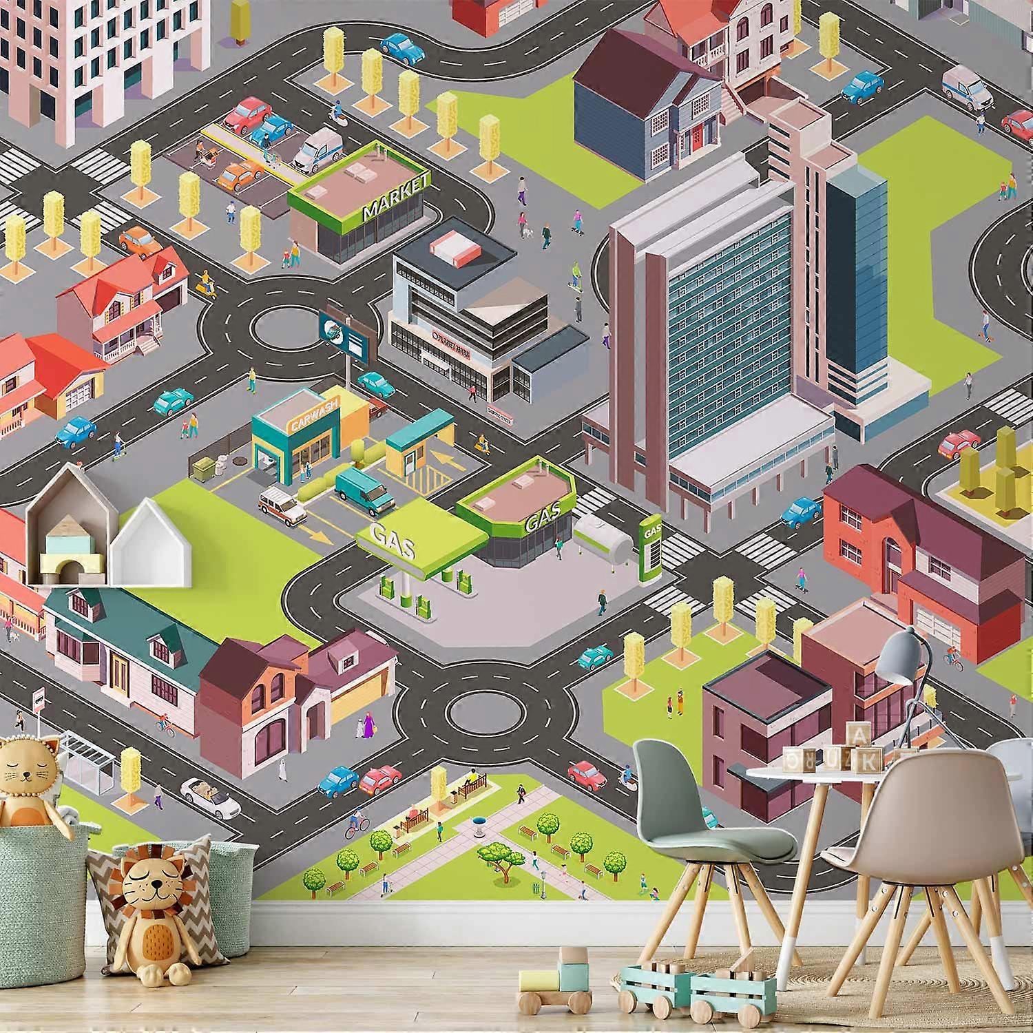 Itseliimautuva seinämaalaus - Kaupungissa