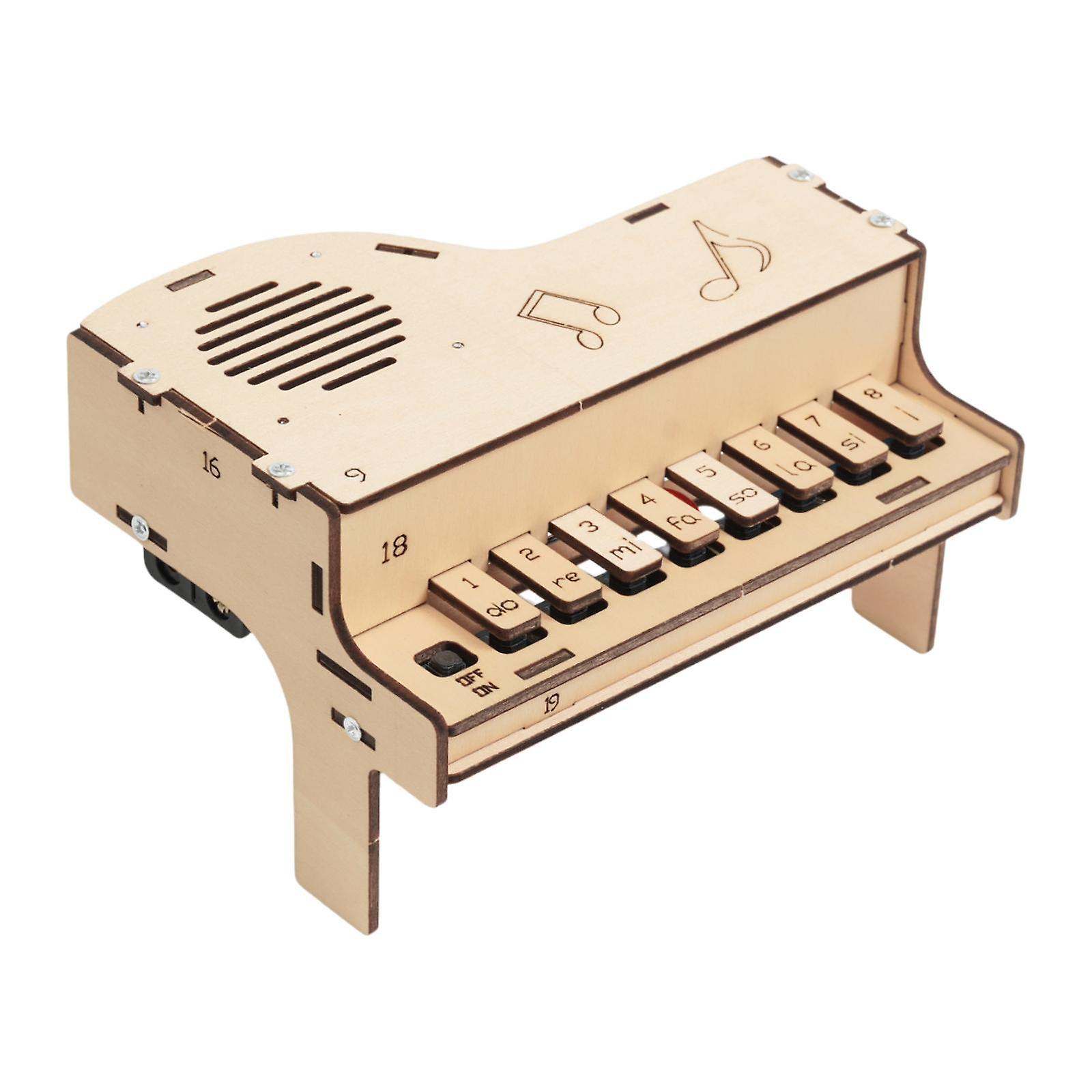 Wooden Piano Toy Science Kits DIY Wooden Electronic Piano Model for Children