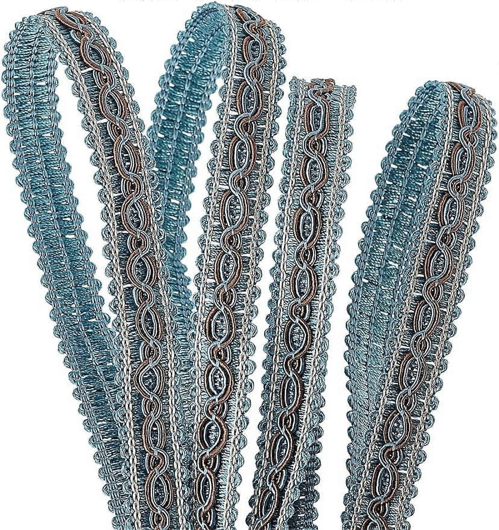 32Yards Blue Braid Tirm for Sewing 0.6 inch(16mm) Polyester Basic Fringe Trim Fabric Gimp Braid Trim Ribbon