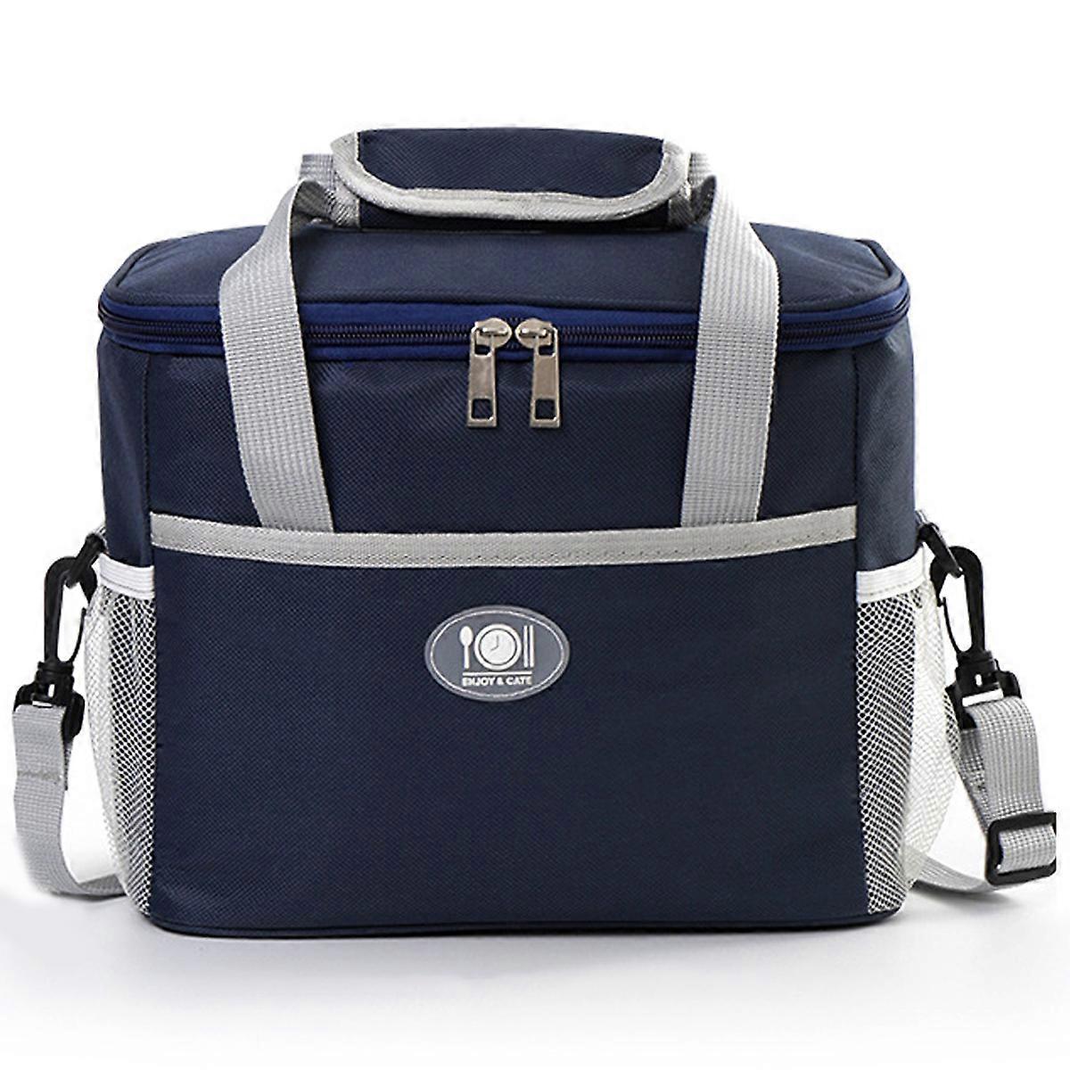 Insulated Lunch Bag Reusable Lunch Box Leakproof Lunchbox for Work Office Picnic Beach- Freezable Lunch Cooler Bag with Adjustable Shoulder Strap