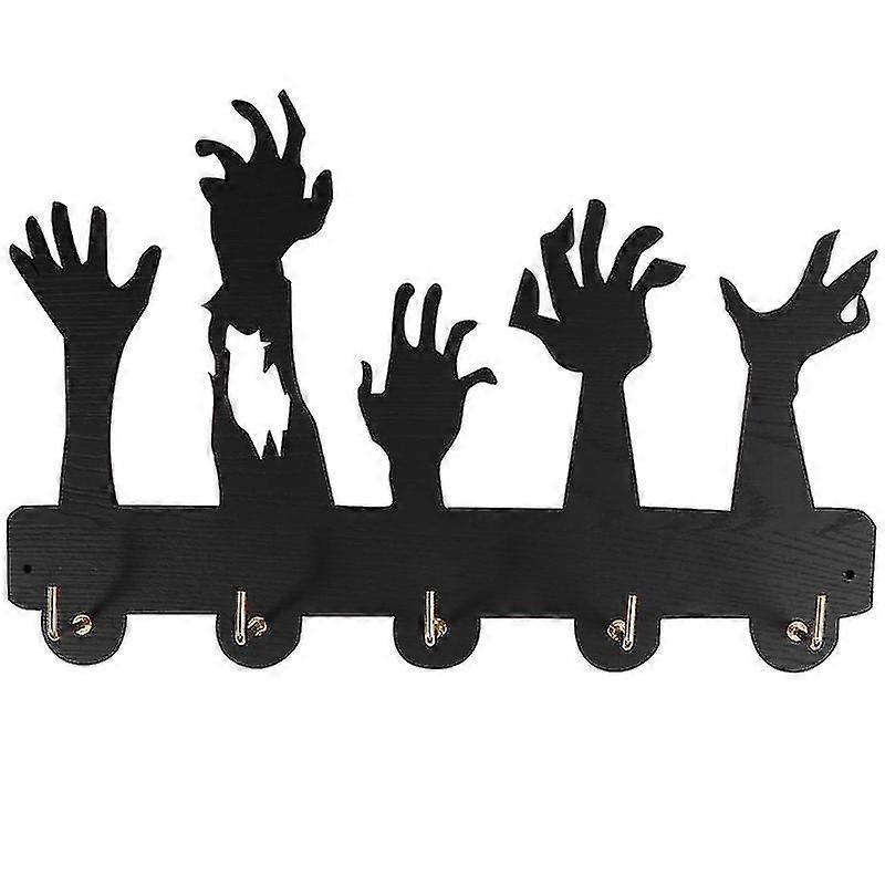 5pcs Storage Hooks, Wooden Garment Hooks Rack For Halloween Decorations