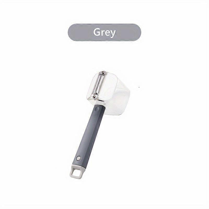 Versatile Stainless Steel Peeler With Storage - Long Handle, Multi-Function Kitchen Tool For Fruits & Vegetables
