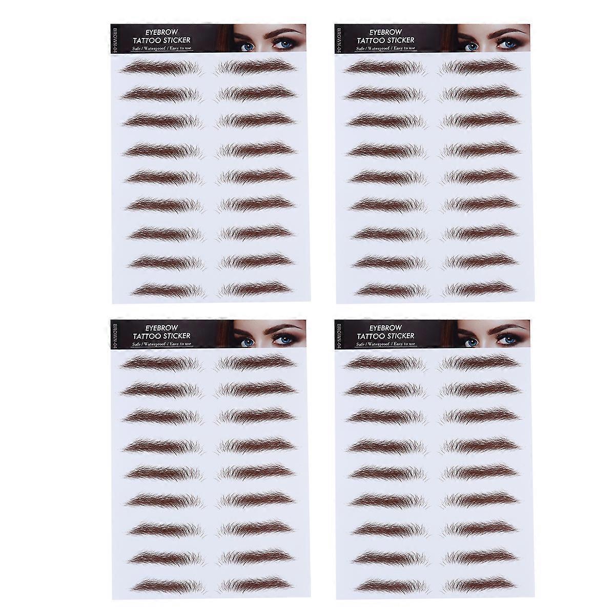 4 stuks 6D Haar-Achtige Wenkbrauwen Grooming Sticker Valse Wenkbrauwen Sticker voor Vrouwen