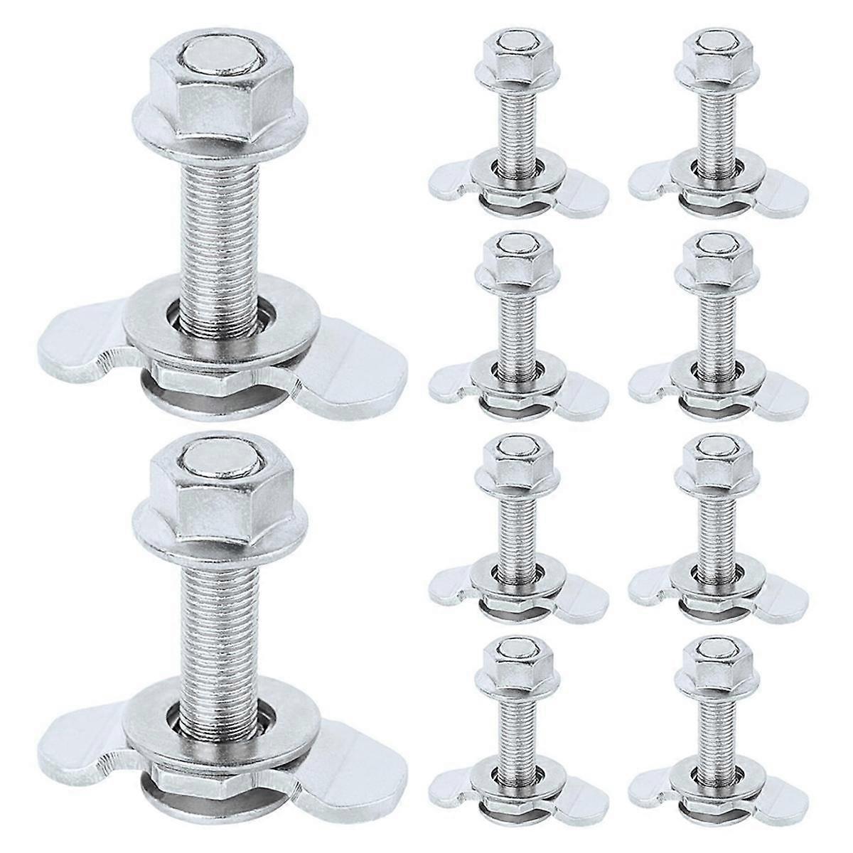 L Track Threaded Stud Fittings L-Track Threaded Double Stud Lug Fitting Tie Down, Used with L Track Rails, Silver
