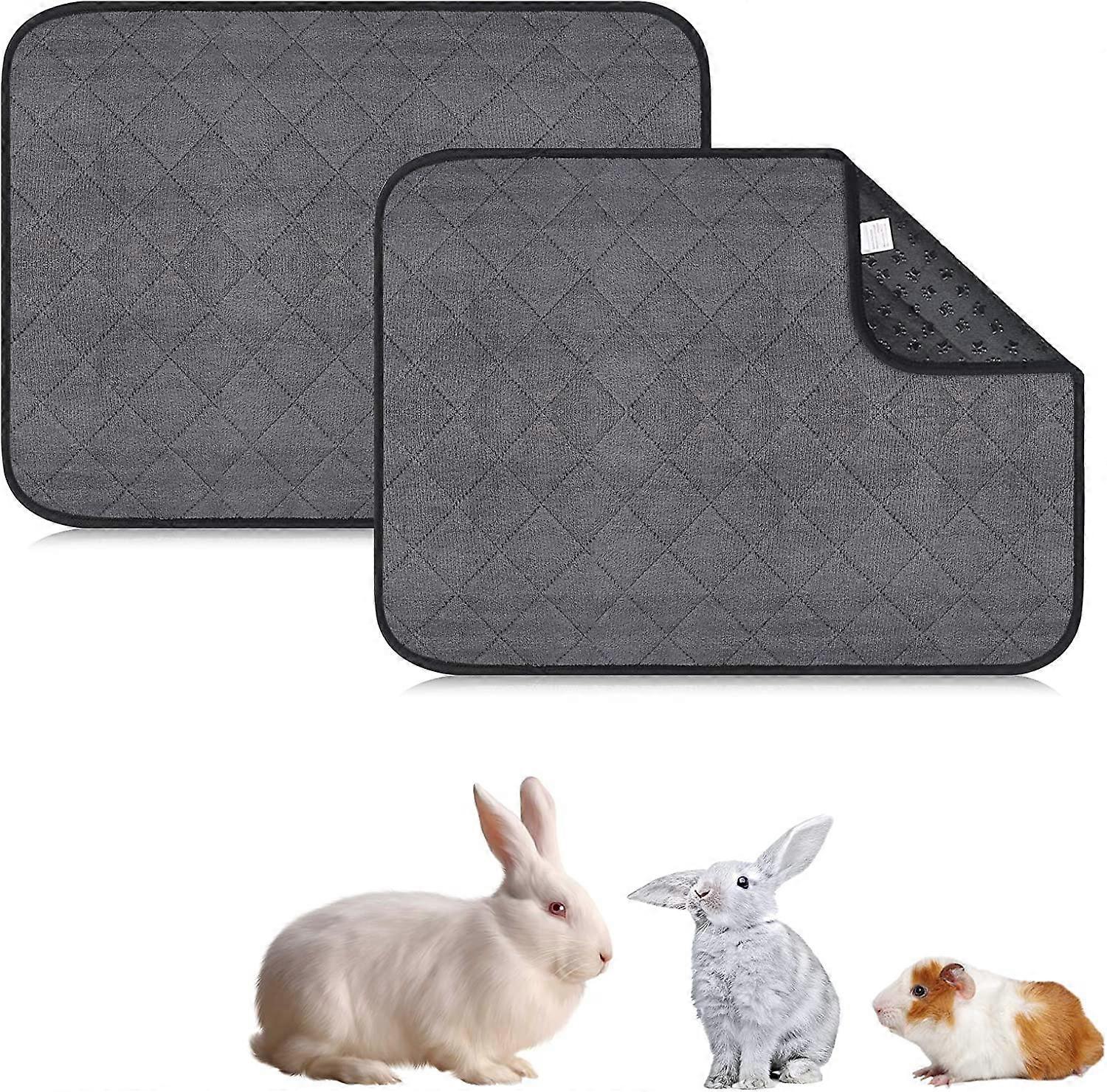 2er-Pack Meerschweinchen-Käfigmatte waschbare wasserdichte saugfähige Decke für Kleintier Zwergkaninchen Chinc