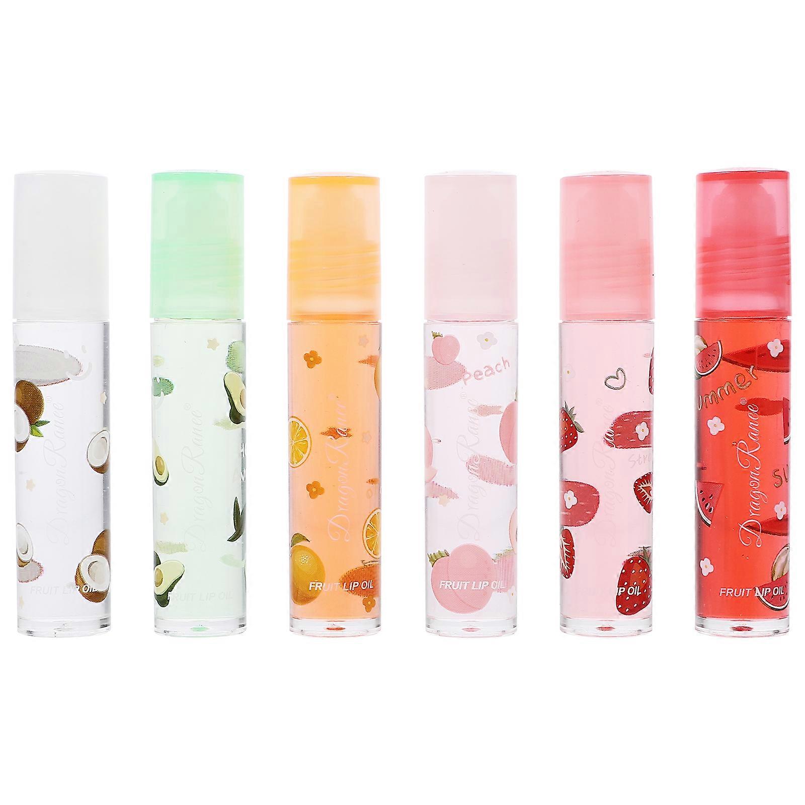 6 Pcs Fruit-flavored Lip Pomade Transparent Lip Protector Moisturizing Lipsticks