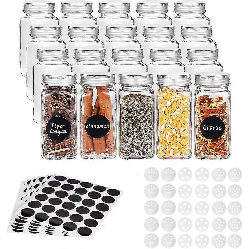 Barsinfi Square spice jar kitchen spice container with lid glass spice jar