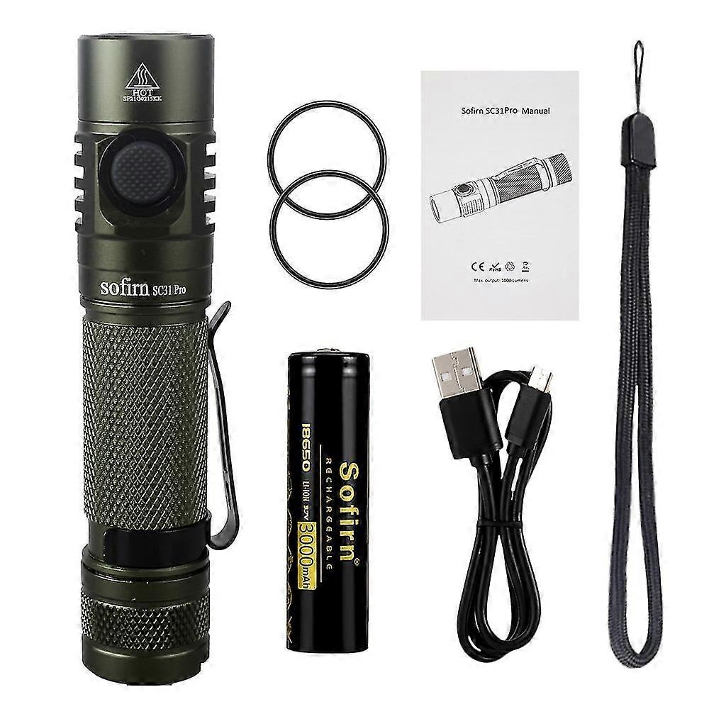 sc31 pro 2000lm rechargeable usb c led flashlight
