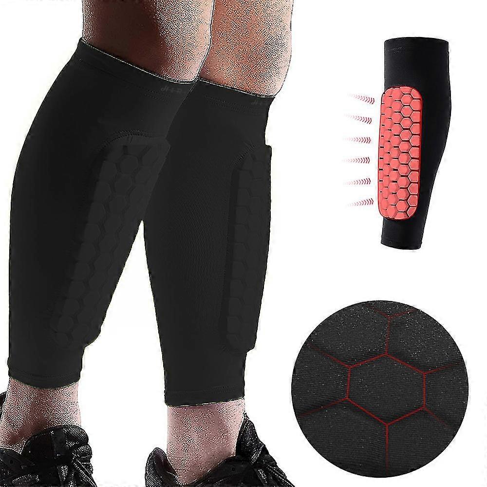 1pair Soccer Shin Guards Football Shin Pads Calf Support Compression Sleeve With Honeycomb Pads Sock