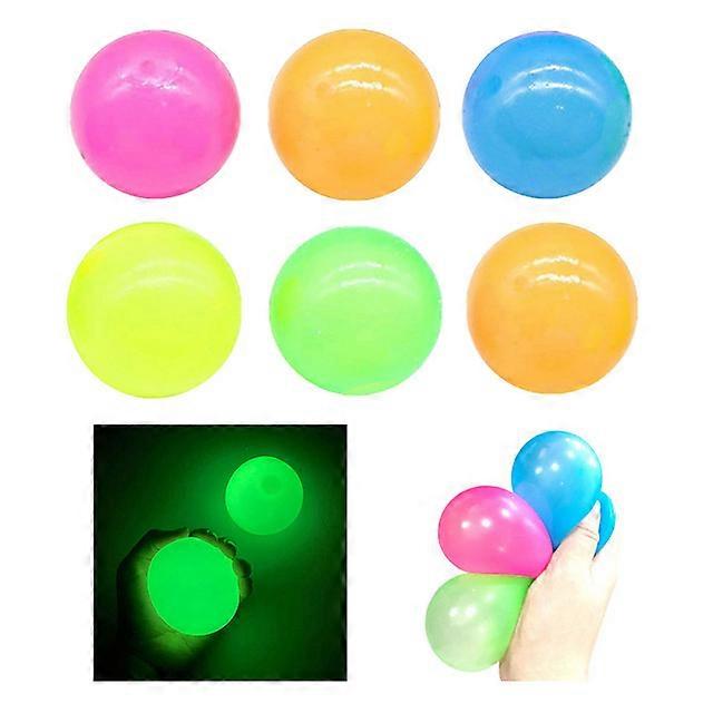 6Pcs Mix Lumiballs, Dream Balls Glow in The Dark, 1.7in, can Sticky Ceiling