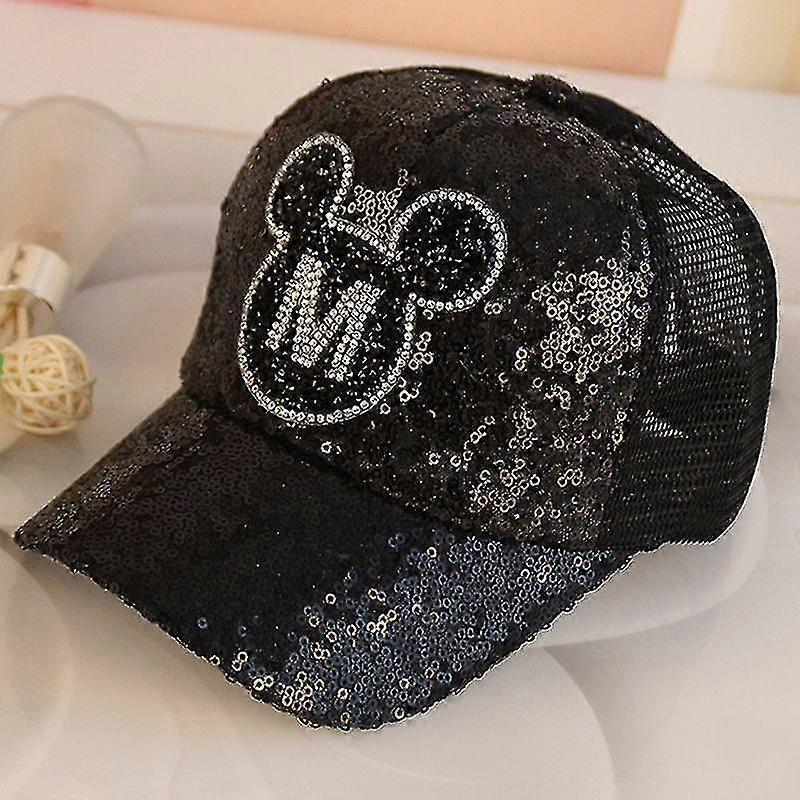 Mickey Minnie Mouse Kids Sequins Baseball Cap Adjustable Snapback Hat